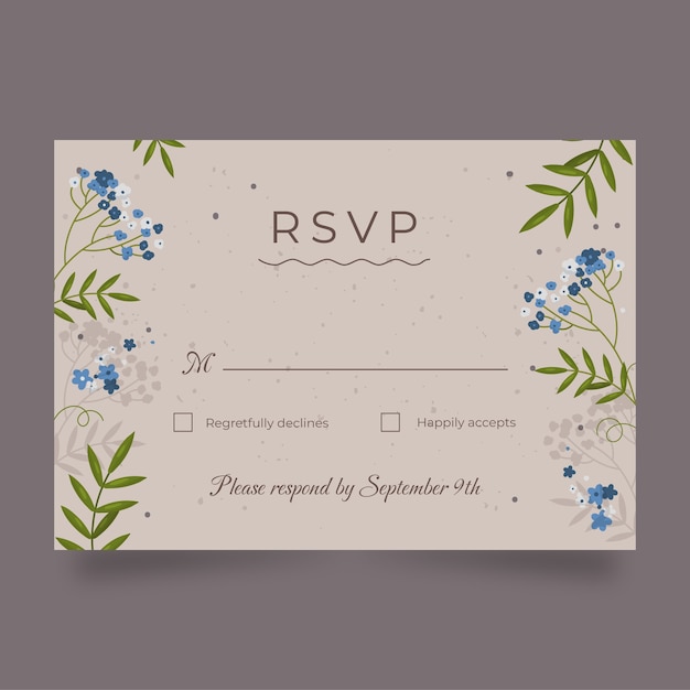 Vector gratuito plantilla de tarjeta rsvp dibujada a mano