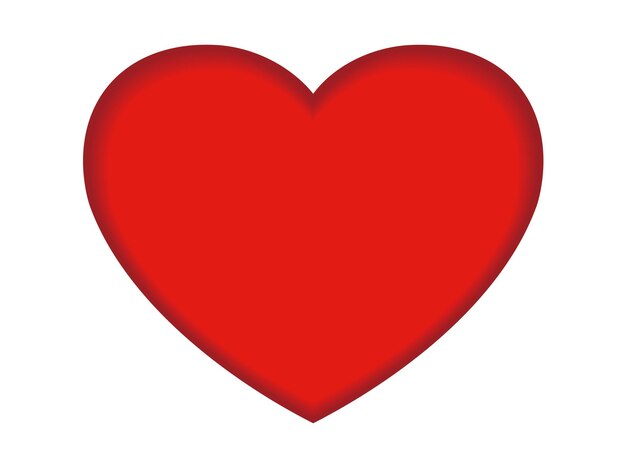 Plantilla de tarjeta de vector de día de San Valentín con un espacio de texto en forma de corazón rojo sobre un fondo blanco.