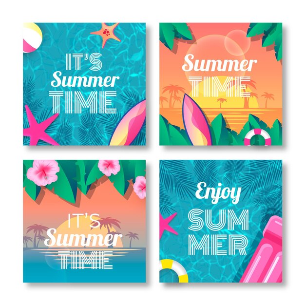 Plantilla de tarjeta de verano realista