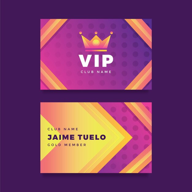 Plantilla de tarjeta vip de lujo degradado