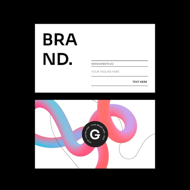 Vector gratuito plantilla de tarjeta de visita abstracta con degradado horizontal a doble cara