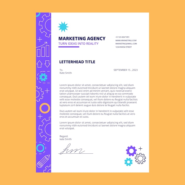 Plantilla de tarjeta de visita de agencia de marketing dibujada a mano