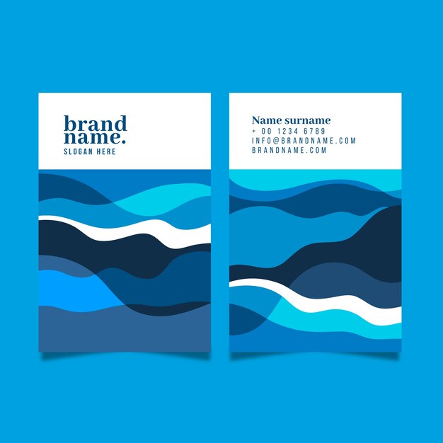 Plantilla de tarjeta de visita azul clásica abstracta