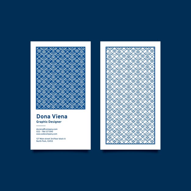 Plantilla de tarjeta de visita azul clásica abstracta