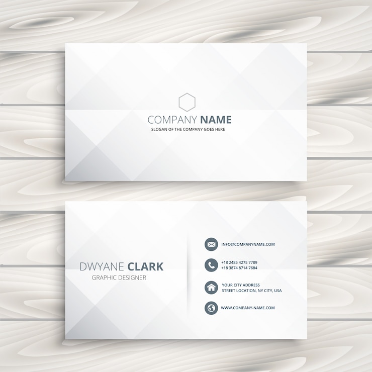 Vector gratuito plantilla de tarjeta de visita blanca mínima