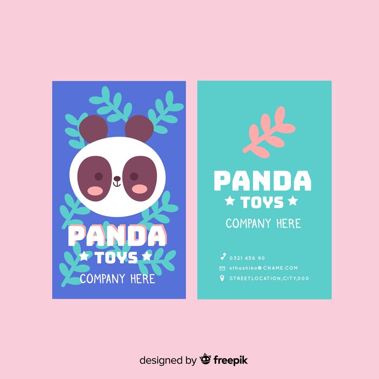 Vector gratuito plantilla de tarjeta de visita de carácter animal kawaii