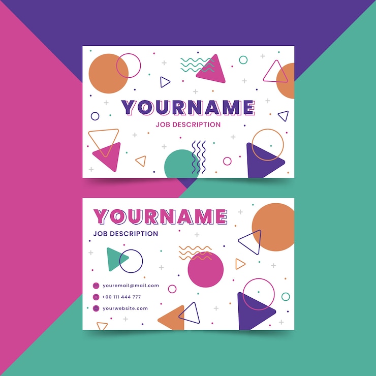 Vector gratuito plantilla de tarjeta de visita colorida abstracta con formas