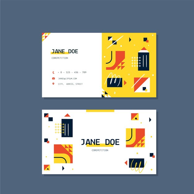 Plantilla de tarjeta de visita colorida abstracta