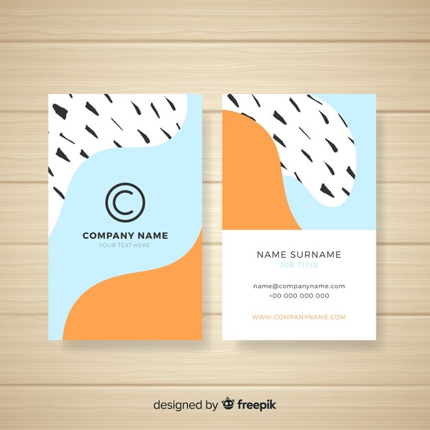 Plantilla de tarjeta de visita creativa en diseño flat