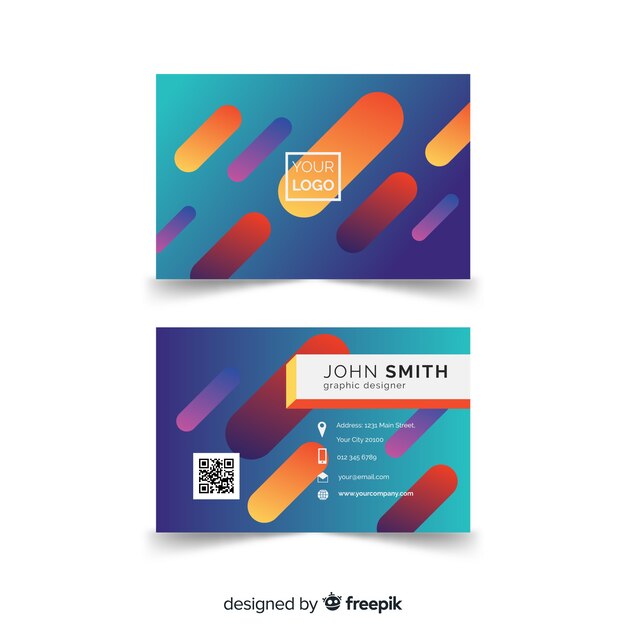 Plantilla de tarjeta de visita creativa en estilo abstracto