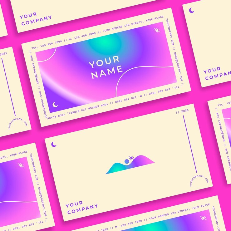 Vector gratuito plantilla de tarjeta de visita degradada colorida
