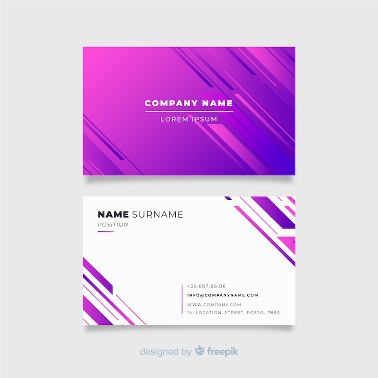 Vector gratuito plantilla de tarjeta de visita de degradado abstracto