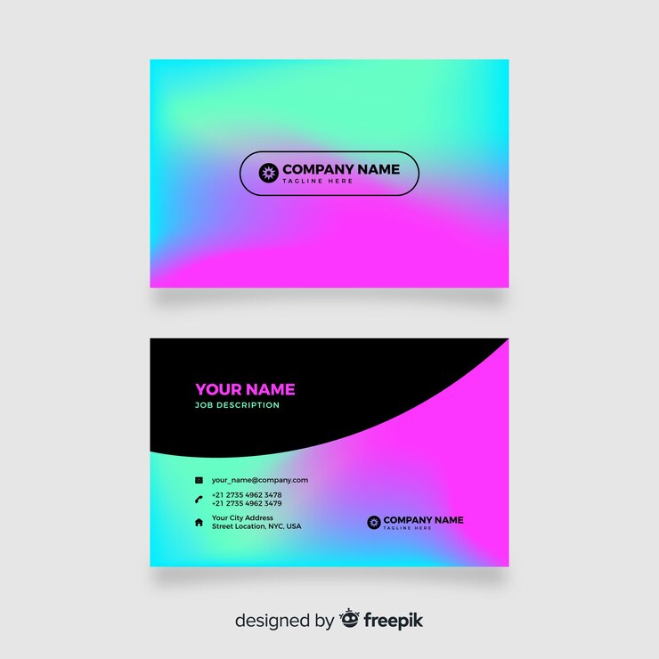 Vector gratuito plantilla de tarjeta de visita degradado