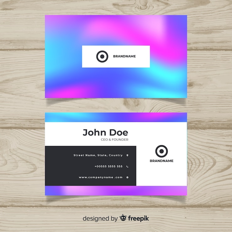 Vector gratuito plantilla de tarjeta de visita degradado