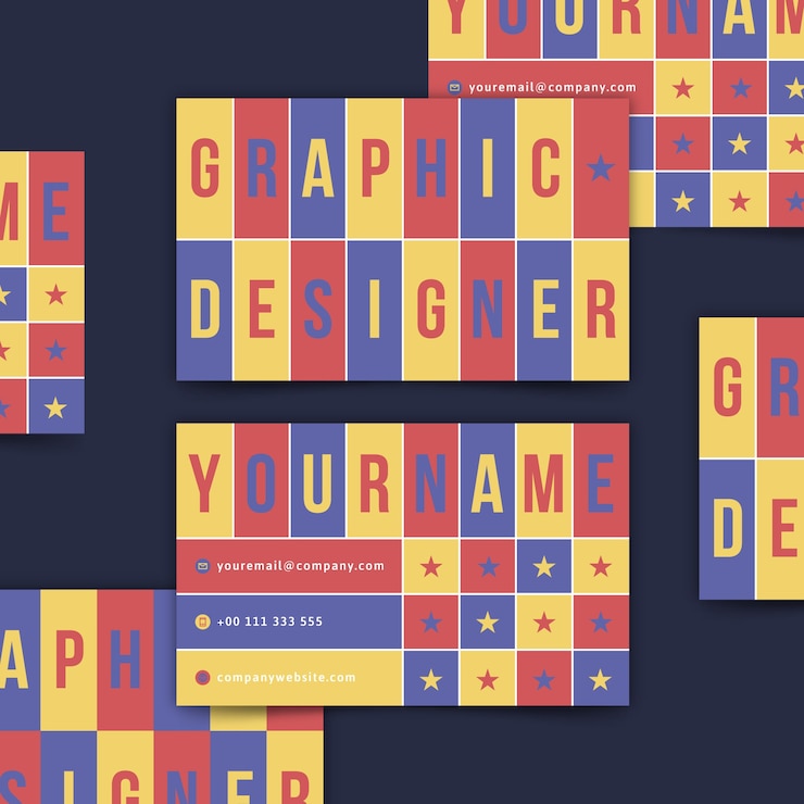Vector gratuito plantilla de tarjeta de visita para diseñador gráfico