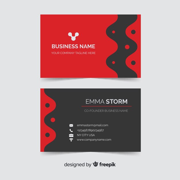 Plantilla de tarjeta de visita con diseño abstracto
