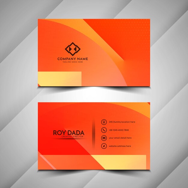 Plantilla de tarjeta de visita de diseño geométrico de color rojo
