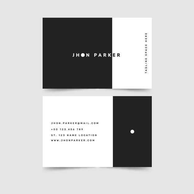 Plantilla de tarjeta de visita de diseño simple en blanco y negro
