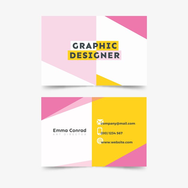 Plantilla de tarjeta de visita divertida del diseñador gráfico