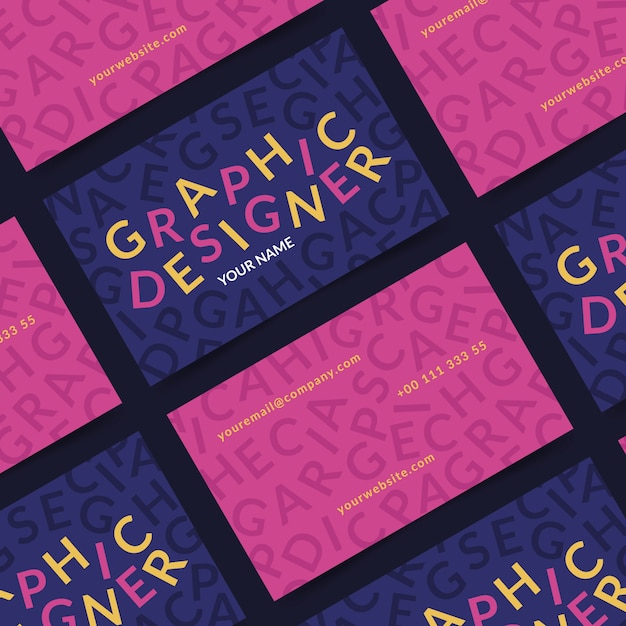 Vector gratuito plantilla de tarjeta de visita divertida del diseñador gráfico