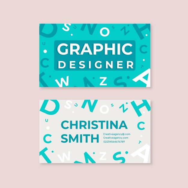 Plantilla de tarjeta de visita divertida del diseñador gráfico