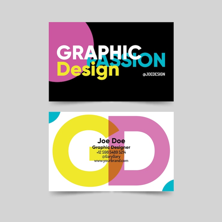 Vector gratuito plantilla de tarjeta de visita divertida del diseñador gráfico