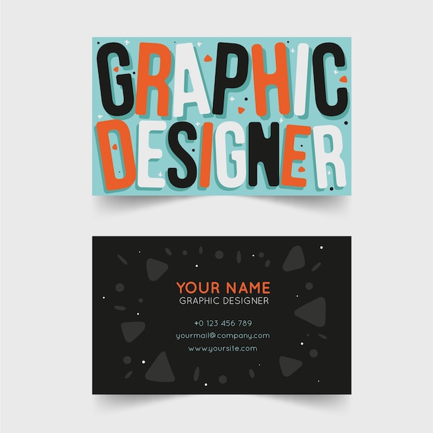 Plantilla de tarjeta de visita divertida del diseñador gráfico
