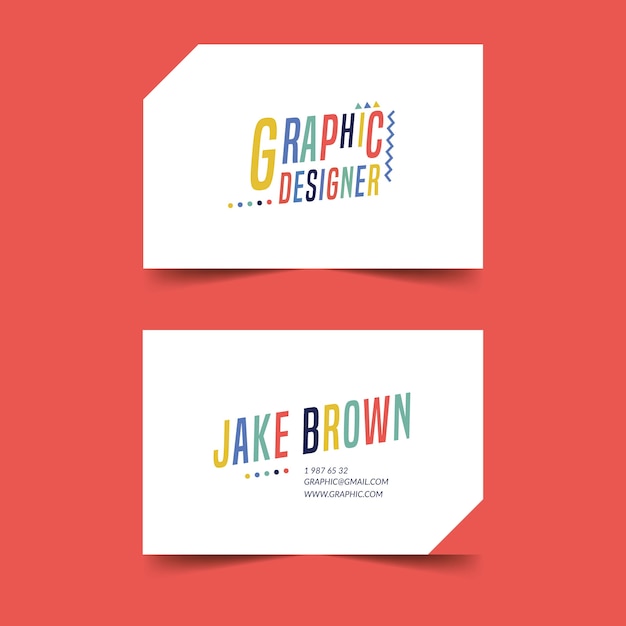Plantilla de tarjeta de visita divertida del diseñador gráfico