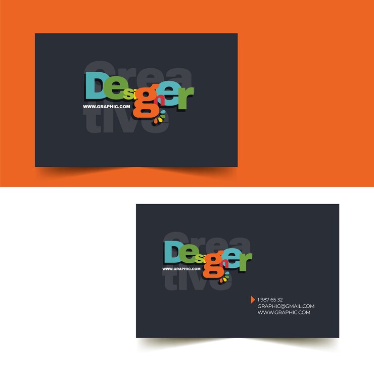 Vector gratuito plantilla de tarjeta de visita divertida del diseñador gráfico