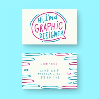 Plantilla de tarjeta de visita divertida del diseñador gráfico
