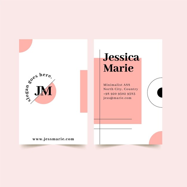 Plantilla de tarjeta de visita de doble cara