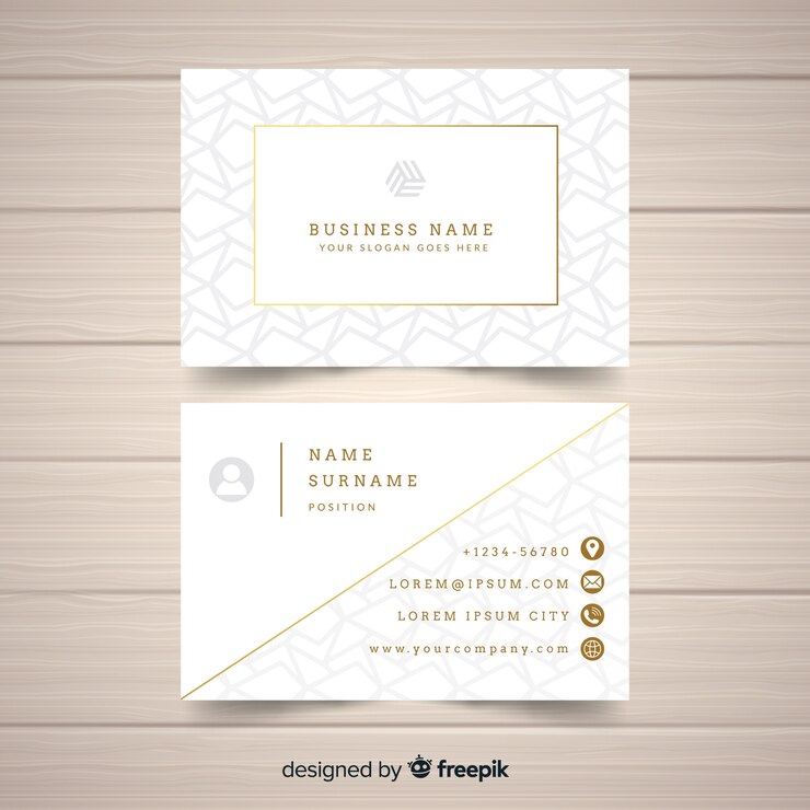 Vector gratuito plantilla de tarjeta de visita dorada y elegante