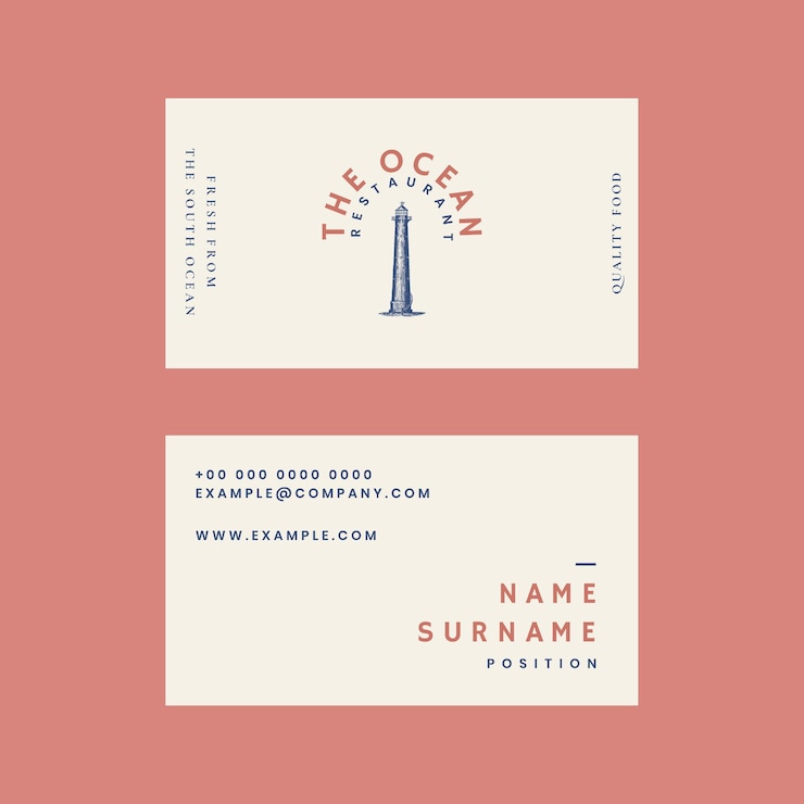 Vector gratuito plantilla de tarjeta de visita estética para restaurante, remezclada de obras de arte de dominio público