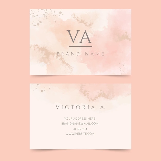 Vector gratuito plantilla de tarjeta de visita de estilo acuarela abstracta