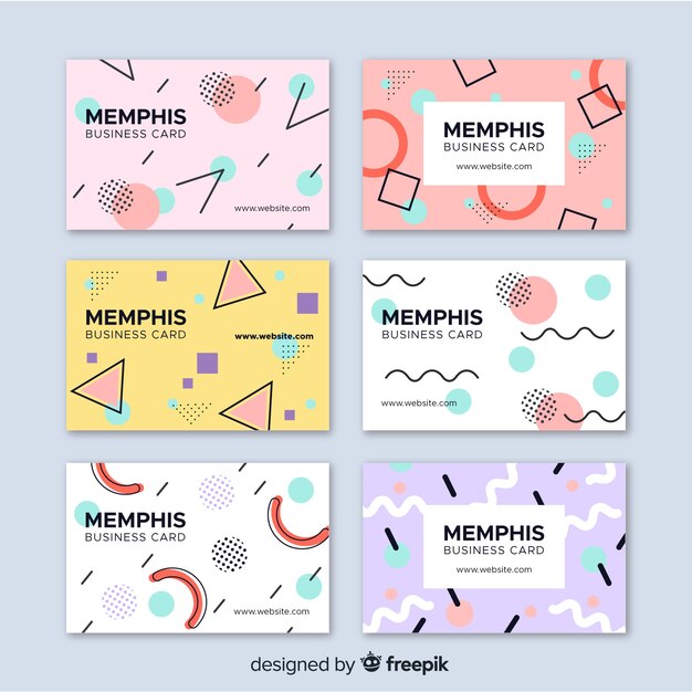 Plantilla de tarjeta de visita estilo memphis