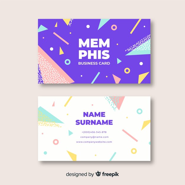 Plantilla de tarjeta de visita de estilo memphis