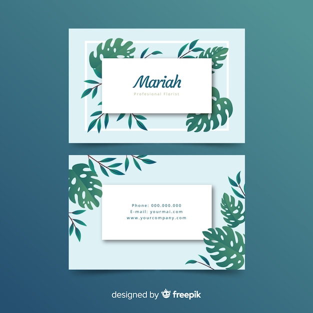 Vector gratuito plantilla de tarjeta de visita floral