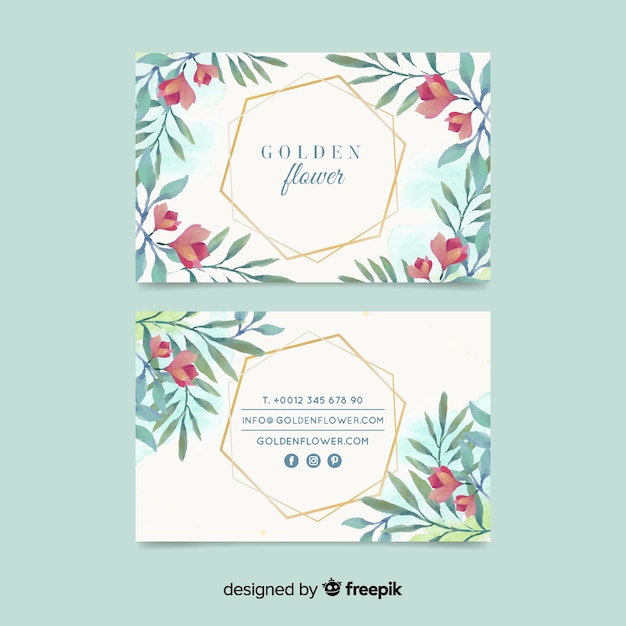 Vector gratuito plantilla de tarjeta de visita floral