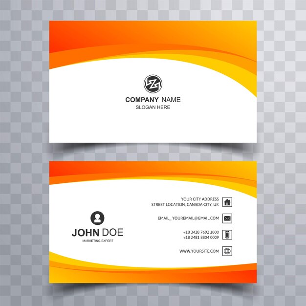 Plantilla de tarjeta de visita con fondo de formas de onda abstracta