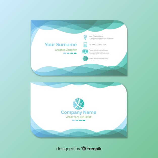 Plantilla de tarjeta de visita con formas abstractas