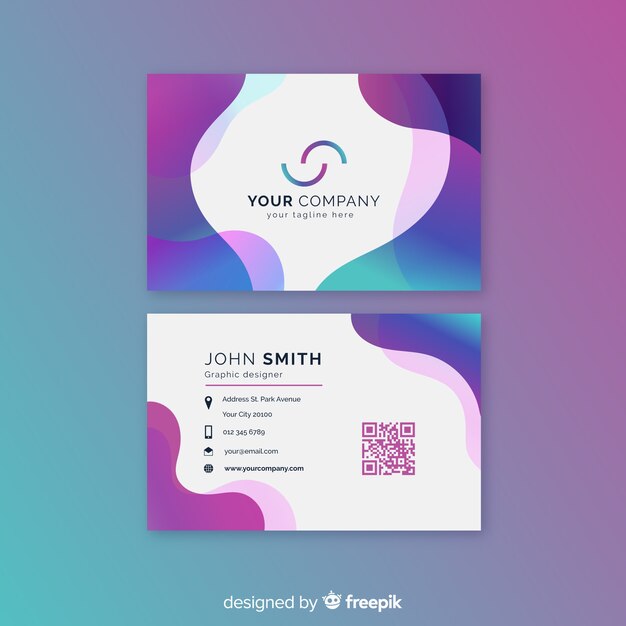 Plantilla de tarjeta de visita de formas abstractas
