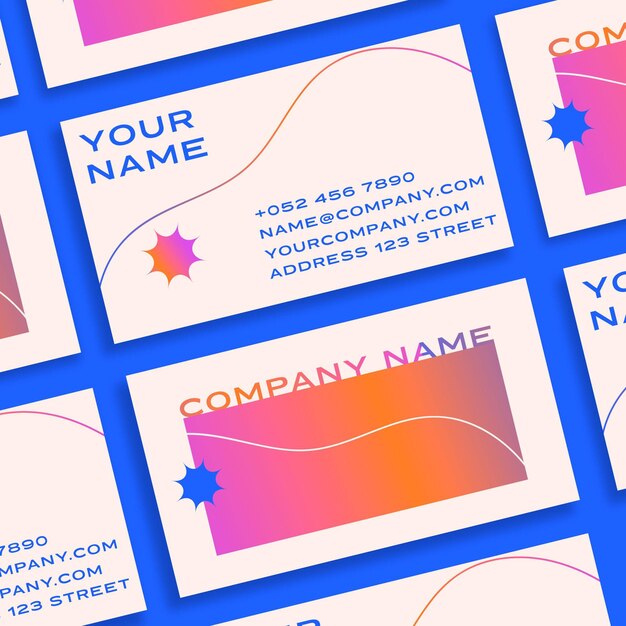 plantilla de tarjeta de visita con gradiente de colores