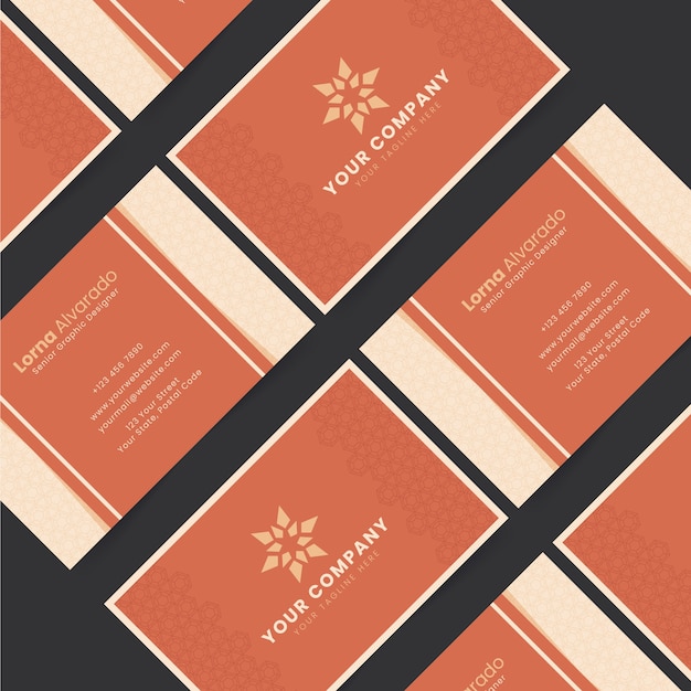 Plantilla de tarjeta de visita horizontal elegante plana