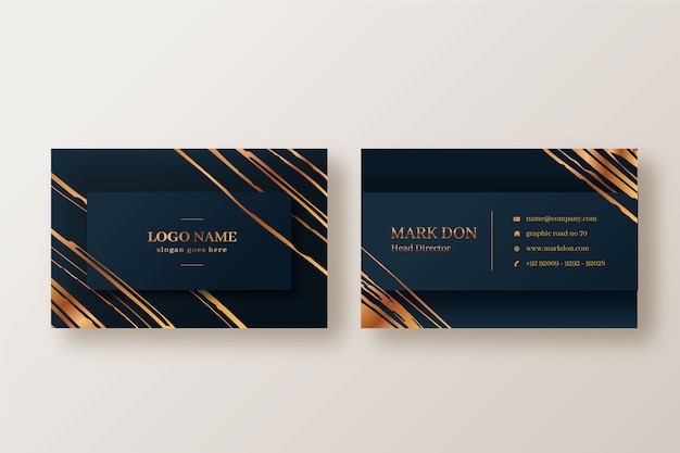 Plantilla de tarjeta de visita horizontal elegante realista