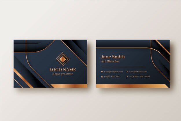 Plantilla de tarjeta de visita horizontal elegante realista