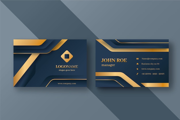 Plantilla de tarjeta de visita horizontal elegante realista