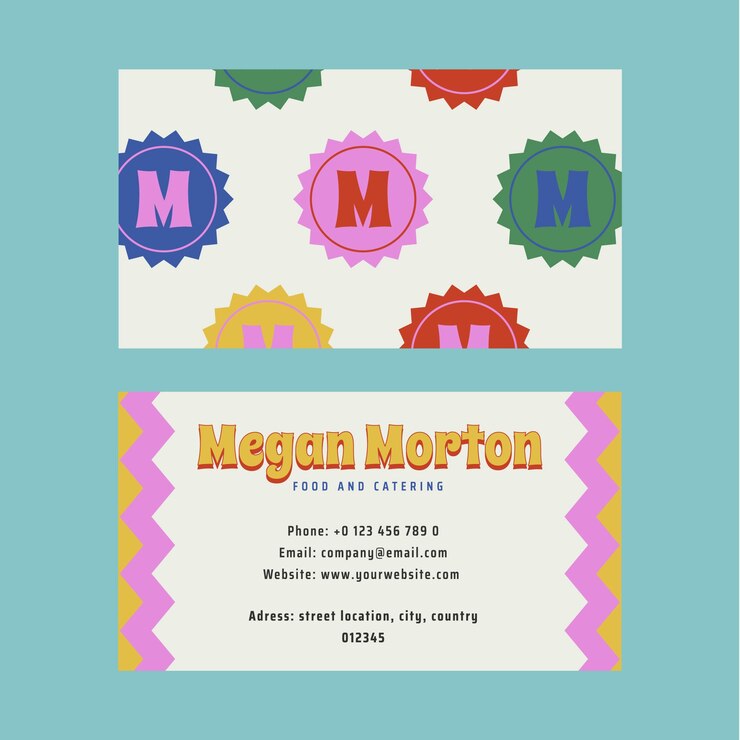 Vector gratuito plantilla de tarjeta de visita horizontal retro dibujada a mano