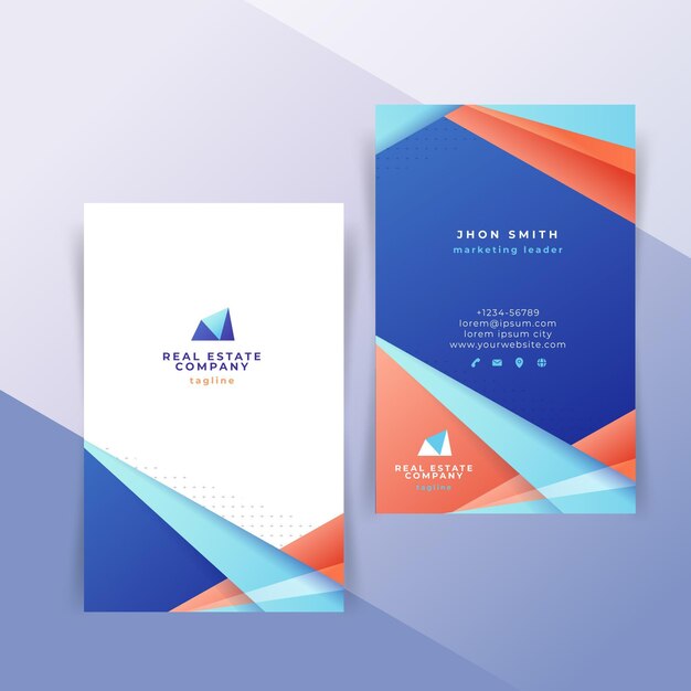 Plantilla de tarjeta de visita inmobiliaria degradada