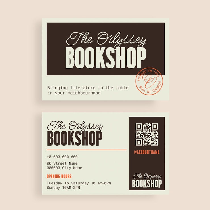 Vector gratuito plantilla de tarjeta de visita de librería