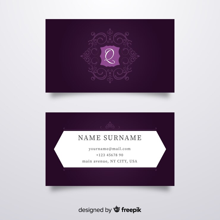 Vector gratuito plantilla de tarjeta de visita lujosa y elegante